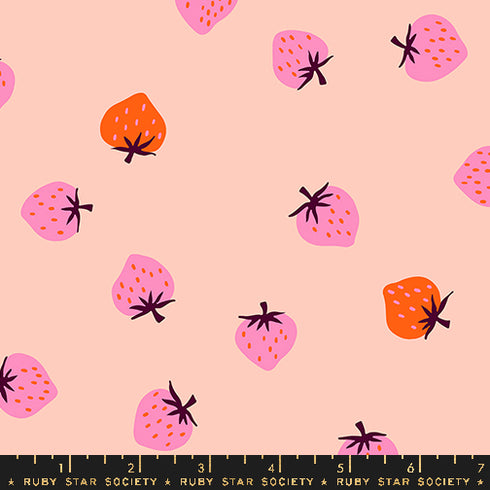 Strawberry - Strawberry Toss in Pale Peach RS 3085 14 - Ruby Star Society Sold by the Half Yard